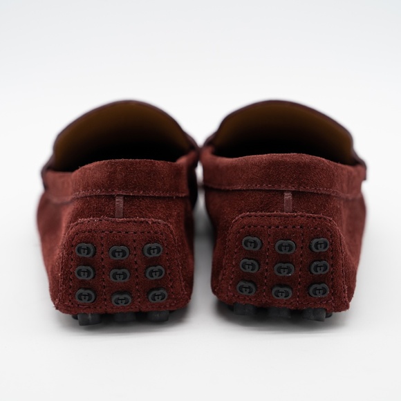 size 7G 7.5 US Gucci Burgundy Red Suede Loafers Driver Horsebit main image 5